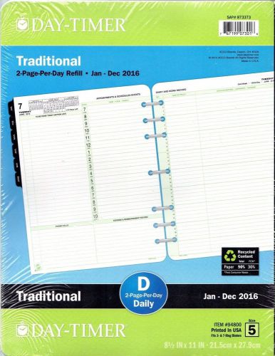 Day-Timer Daily Reference Planner Refill 2016, Two Page Per Day, Traditional, Fo