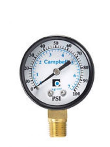Campbell PG1T Pressure Gauge 0-100 Psi  2&#034; Diameter 1/4&#034; NPT Polycarbonate NIB