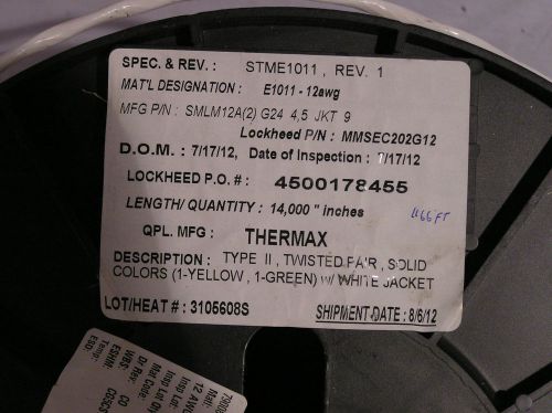 12 ga stranded 2 wires AGc twisted shielded Thermax  MMSEC202G12 spool lot
