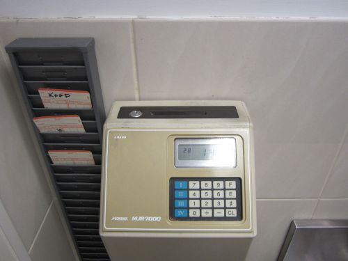 Amano jjr 7000 electronic time clock - with  card holder for sale