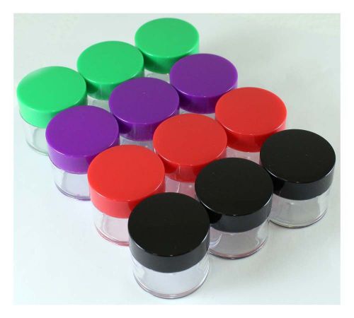 12 Piece Jars with Colorful Lids, 20 Mil - TJ-18921
