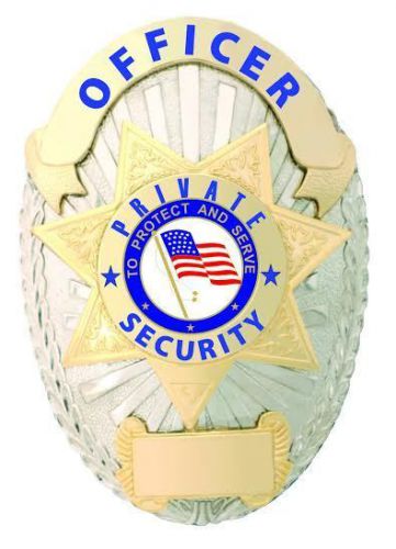 Obsolete Officer Private Security Officer Sergeant Shield Badge with Flag Seal