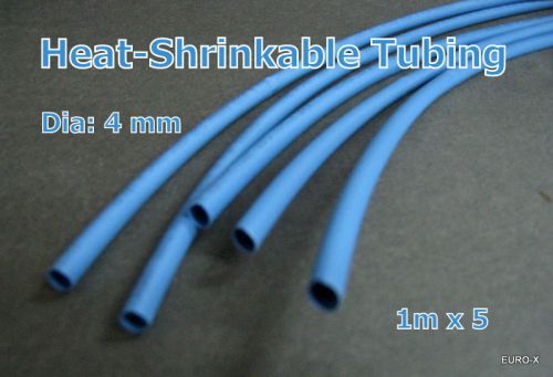 Blue 5/32&#034; dia 4.0 mm heat shrinkable tubing #r7  5m =16 ft for sale