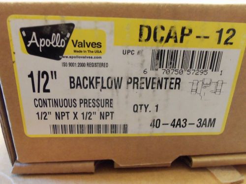 Apollo valve backflow preventer 1/2&#034; dcap-12 1/2&#034; npt x 1/2&#034; npt nos for sale