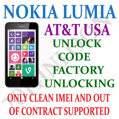 NOKIA LUMIA 920 UNLOCK CODE FOR NOKIA LUMIA 920 ONLY AT&amp;T USA OUT OF CONTRACT