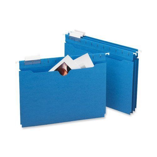 New ! 25pk smead letter 1/5 cut recycled hanging file jackets, sky blue 64200 for sale