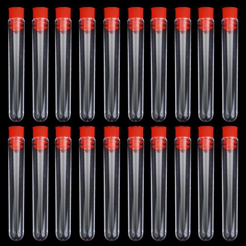 20pcs 7.8cm non-graduated plastic test tubes laboratory test tool screw caps for sale