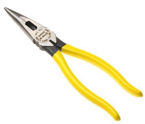 Klein tools d203-8 8-inch heavy-duty long-nose pliers-side-cutting for sale