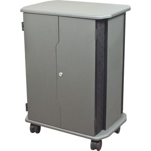 Balt Economy Tablet Charging Cart - 8 Shelf - 3&#034; Caster Size - Wood, Metal, Medi