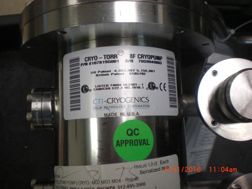 Pump CTI-CRYOGENICS 8107819G001 8F Cryo Pump