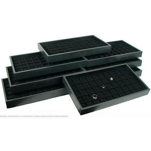 8 Black 50 Slot Jewelry Display Insert &amp; Travel Tray