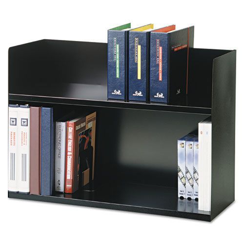 Two-Tier Book Rack, Steel, 29 1/8 x 10 3/8 x 20, Black