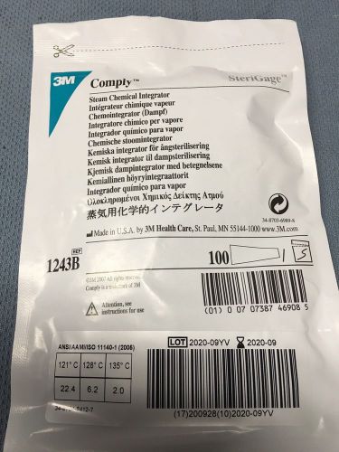 3M Comply Steam Chemical Integrator REF 1243B - Package of 100 NEW