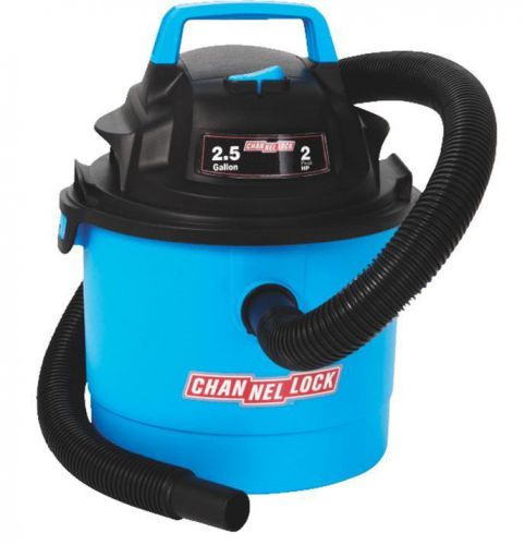 Channellock 2.5 Gallon Wet/Dry Vac Vacuum Cleaner 2 Horse Power