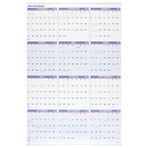 AT-A-GLANCE Paper Yearly Wall Calendar 2016, 24 x 36 Inches (PM12-28)