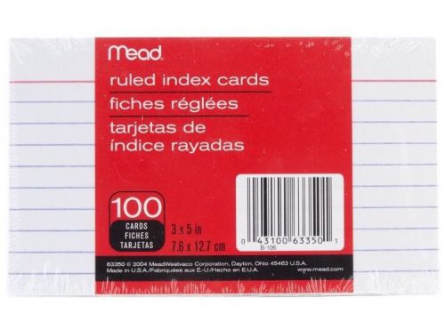 7200 new mead ruled front blank black white index note cards 3 x 5&#034; inch pack for sale