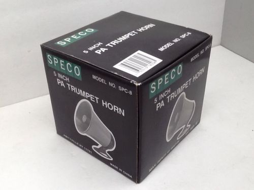 Speco trumpet 5&#034; pa horn speakers ( 2 ) spc-8 nib weatherproof 15w 8 ohm. for sale