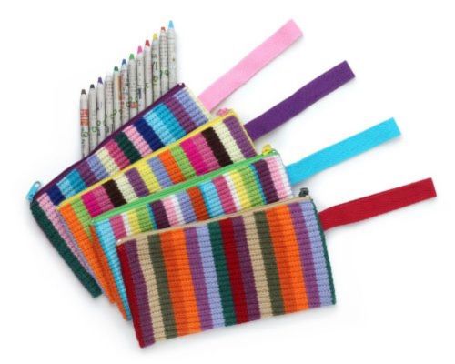 Hold It Striped Knit Pencil Pouch 8&#034; X 4.5&#034; (Colors May Vary)