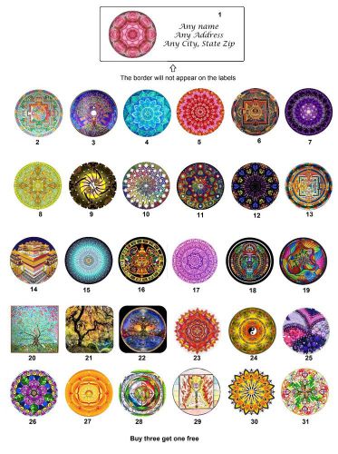 30 Personalized Return Address Labels Mandalas Buy 3 Get 1 FREE
