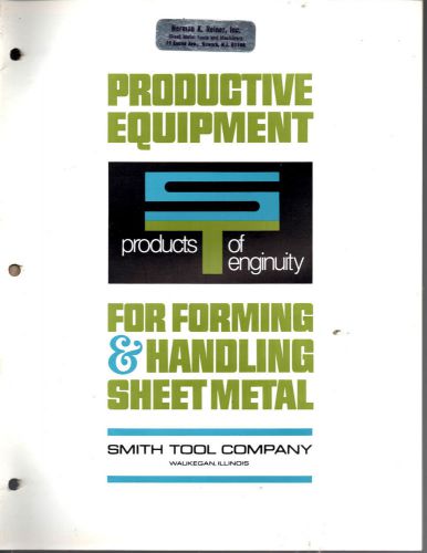 Smith tool company catalog no. 146-productive equipment for forming sheet metal for sale