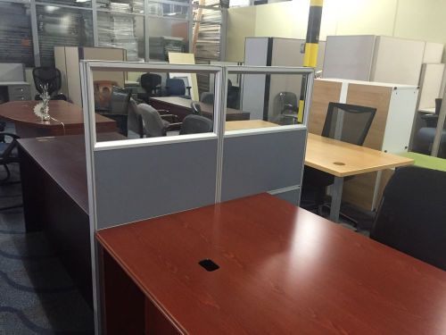 Glass desk partition for sale