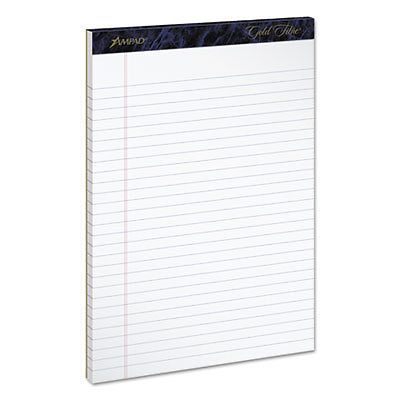 Gold Fibre Writing Pads, Legal/Wide, 8 1/2 x 11 3/4, White, 50 Sheets, 4/Pack