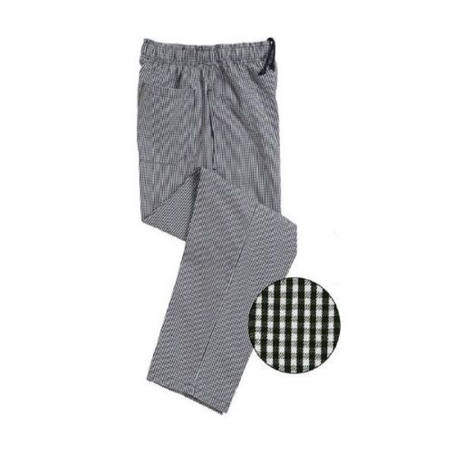 NEW CHEFS TROUSERS, BLACK &amp; WHITE SMALL CHECK, GINGHAM PRINT, APRONS, CAP INS01G