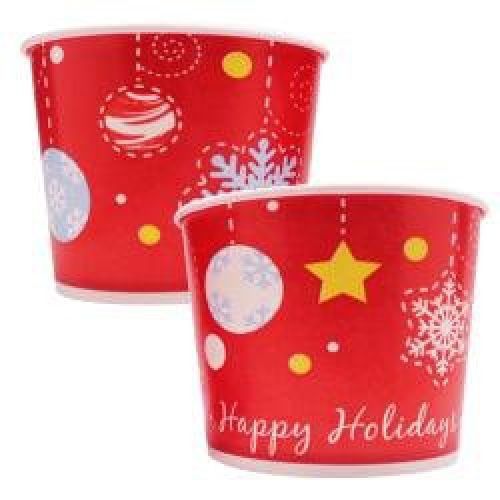 [ Momoka&#039;s Apron ] 48 ct Christmas Dessert Paper Cup Set (16 oz) with Kraft