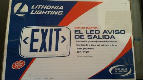 NEW Lithonia Lighting LQM SW 3R Combo Exit light Sign Red LED 120/277V