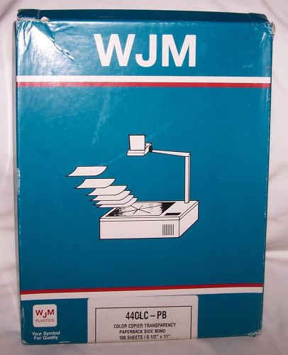 WJM Transparency Film for Color Copiers Paperback Transparencies 57 Sheets
