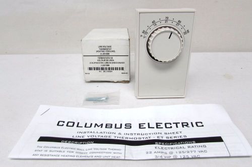 NIB COLUMBUS ELECTRIC LINE VOLTAGE THERMOSTAT 2E158B NIB