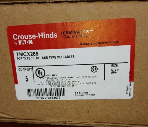 CROUSE HINDS TMCX285 3/4&#034; CABLE CONNECTOR FITTINGS, qty- 1
