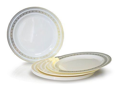 OCCASIONS FINEST PLASTIC TABLEWARE &#034;OCCASIONS&#034; Disposable Plastic Plates, Lace