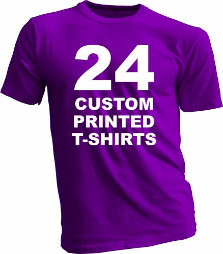 24 CUSTOM PRINTED T-SHIRTS / SCREEN PRINTING / 2 COLORS ON 2 SIDES