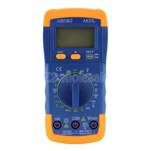 1x LCD Digital Multimeter DC AC Voltage Multi-Tester A830L Blue with Yellow