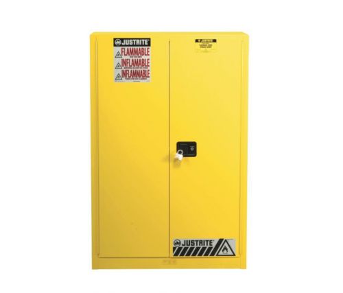 JUSTRITE, 894510, Flammable Cabinet, 60 Gallon, Yellow, 5 Shelves, Standard/6FL/