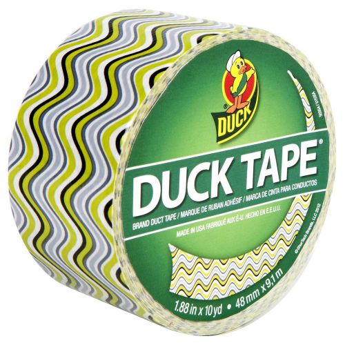 Duck Brand Wavy Green Printed Duct Tape, 1.88-Inch by 10 Yards, Single