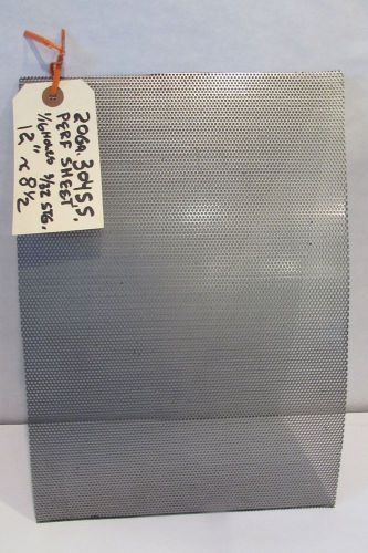 STAINLESS STEEL PERFORATED SHEET 20 GA. WITH 1/16&#034; HOLES 12&#034; X 8 1/2&#034;