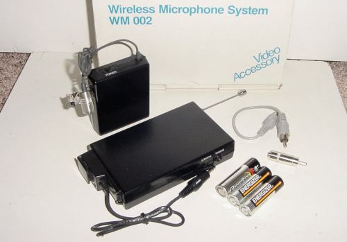New RCA Wireless Receiver WM-002 &amp; Wireless Microphone w/ Tie Clip Mics, Japan