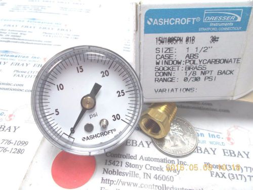 Ashcroft 15w1005ph 0-30 psi pressure gauge for sale