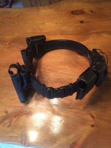 Gould &amp; goodrich patent leather black belt, holster, handcuff, flashlight &amp; accs for sale