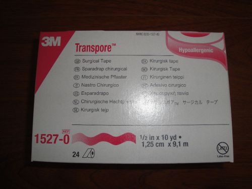 NEW 3M Transpore surgical tape 1/2&#034; 24/bx #1527-0