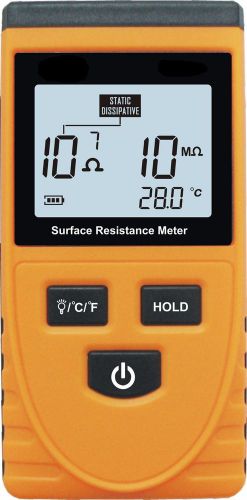 Handheld Surface Resistance Meter Tester &amp; Temperature C/F Measurement 2in1