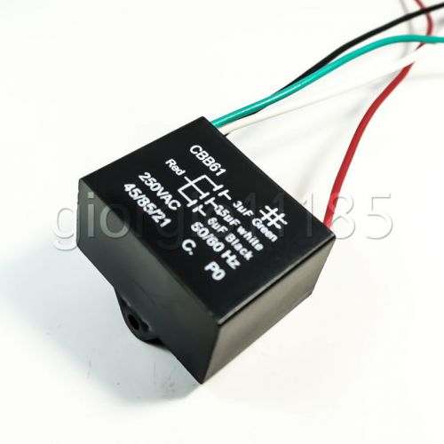 2 pcs New Capacitor CBB61 3uf + 3.5uf + 6uf 250VAC 50/60Hz 4 Wires