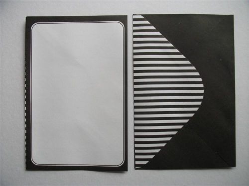 Coloured Envelopes New C6 Florentine Black/ White 10 Pk Writing Note Pad Invites