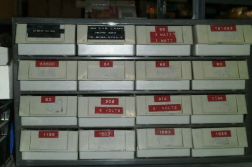 Samll lot of Bulbs with 16 Drawer Cabinent