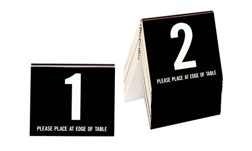 Plastic Table Numbers 1-20, Tent Style, Black w/white number, Free shipping
