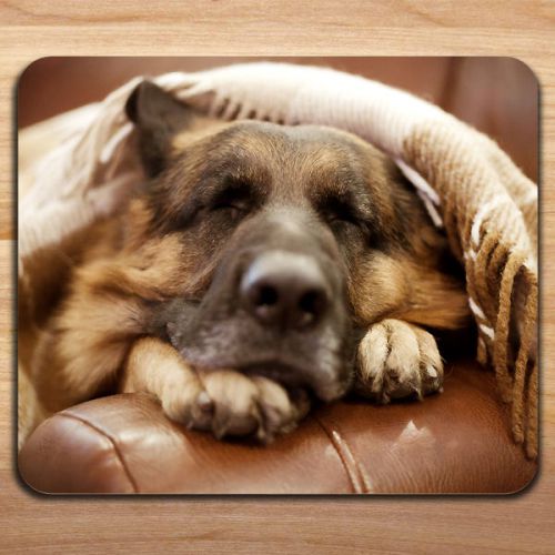 German Shepherd Dog Sleep Comfortable Couch Blanket Mousepad Mouse Pad Mat