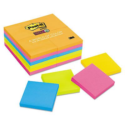 Pads in Rio de Janeiro Colors, 3 x 3, 90-Sheet, 24/Pack, Sold as 1 Package