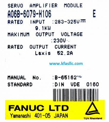 Fanuc Servo Amplifier A06B-6079-H106 or A06B6079H106 REPAIR SERVICE